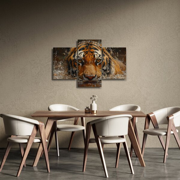 Kép - Portré egy tigris a vízben (90x60 cm)