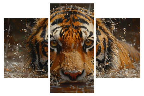 Kép - Portré egy tigris a vízben (90x60 cm)