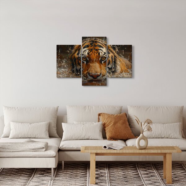 Kép - Portré egy tigris a vízben (90x60 cm)