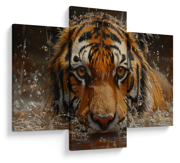 Kép - Portré egy tigris a vízben (90x60 cm)