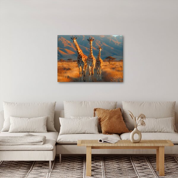 Kép - Zsiráfok a legelőn (70x50 cm)