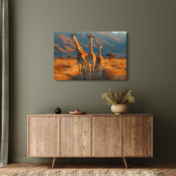 Kép - Zsiráfok a legelőn (90x60 cm)