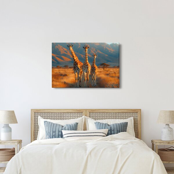 Kép - Zsiráfok a legelőn (90x60 cm)