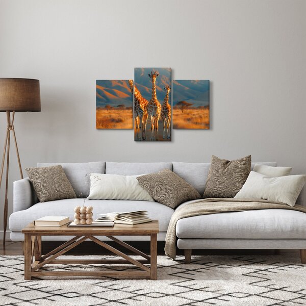 Kép - Zsiráfok a legelőn (90x60 cm)
