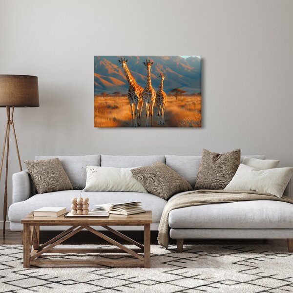 Kép - Zsiráfok a legelőn (90x60 cm)