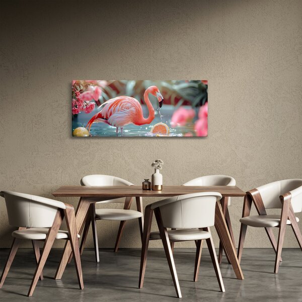 Kép - Flamingó a tóban (120x50 cm)
