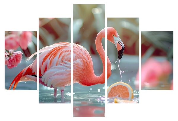 Kép - Flamingó a tóban (150x105 cm)