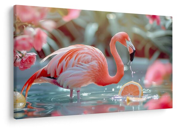 Kép - Flamingó a tóban (90x60 cm)