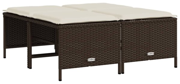 5 részes barna polyrattan kerti ülőgarnitúra párnával