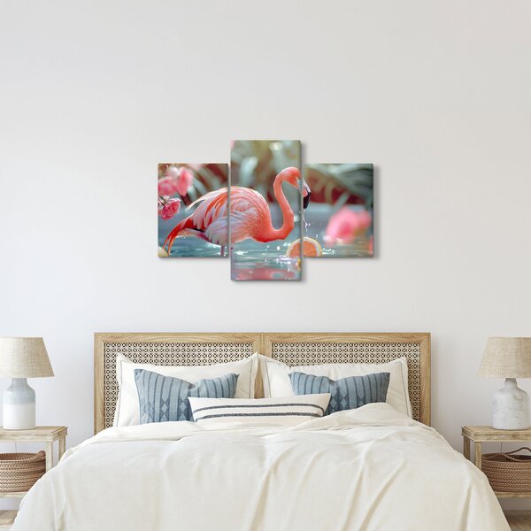 Kép - Flamingó a tóban (90x60 cm)