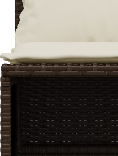 5 részes barna polyrattan kerti ülőgarnitúra párnával