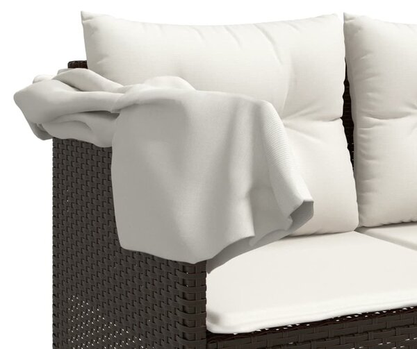 5 részes barna polyrattan kerti ülőgarnitúra párnával