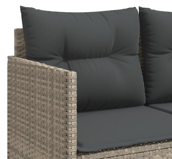 5 részes világosszürke polyrattan kerti ülőgarnitúra párnákkal