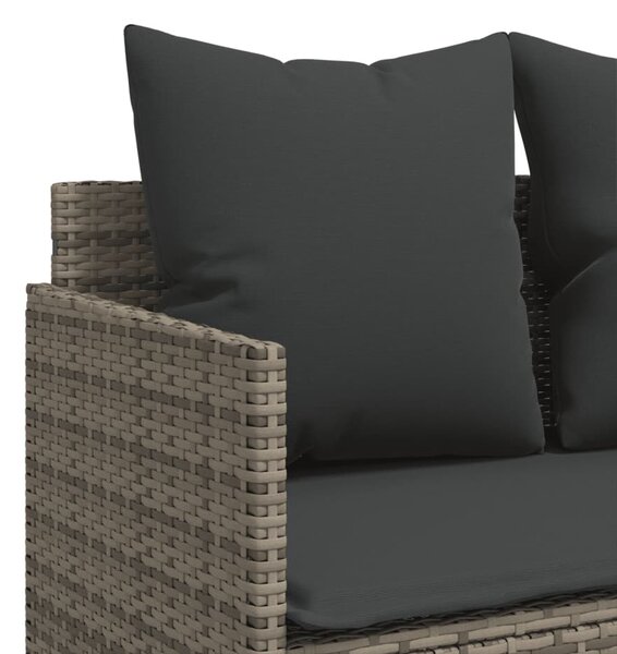 5 részes szürke polyrattan kerti ülőgarnitúra párnákkal