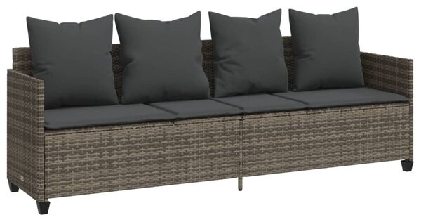 5 részes szürke polyrattan kerti ülőgarnitúra párnákkal