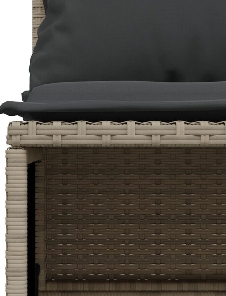 5 részes világosszürke polyrattan kerti ülőgarnitúra párnákkal