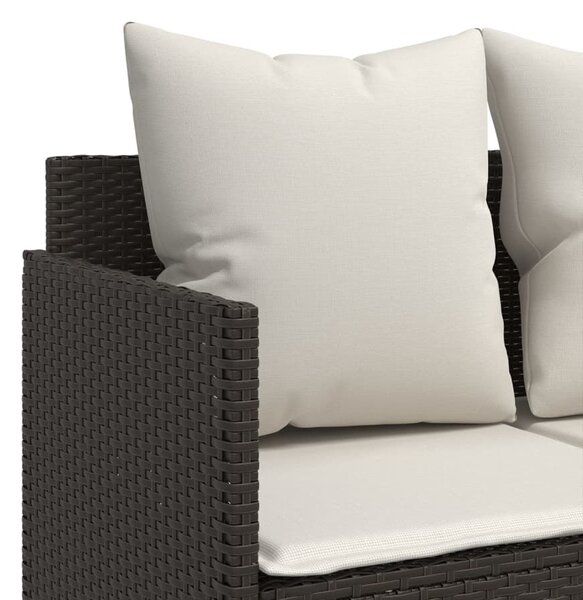 5 részes barna polyrattan kerti ülőgarnitúra párnával