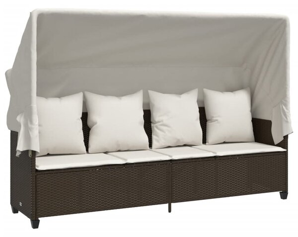 5 részes barna polyrattan kerti ülőgarnitúra párnával