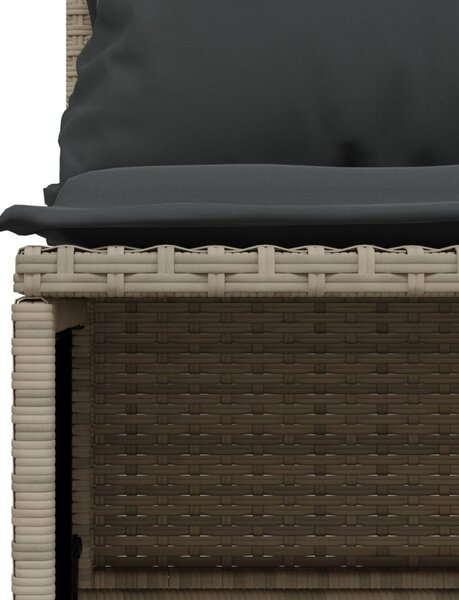 5 részes világosszürke polyrattan kerti ülőgarnitúra párnákkal