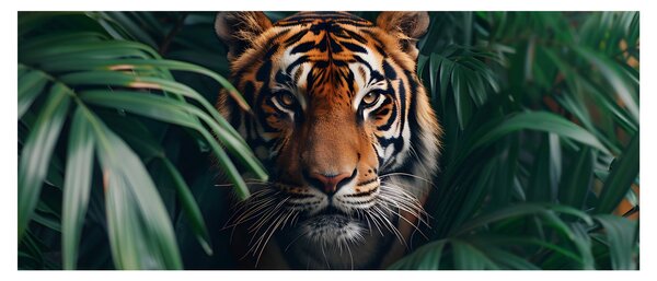 Kép - Egy tigris portréja a dzsungelben (120x50 cm)