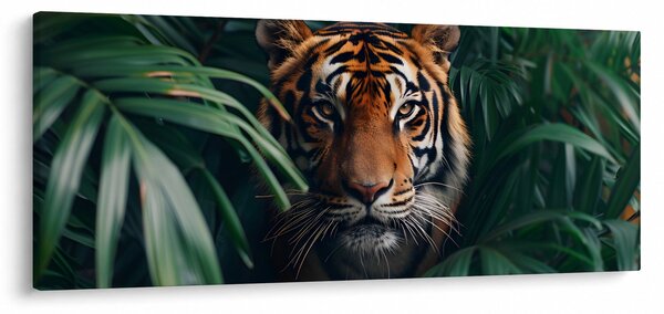 Kép - Egy tigris portréja a dzsungelben (120x50 cm)