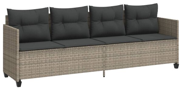 5 részes világosszürke polyrattan kerti ülőgarnitúra párnákkal