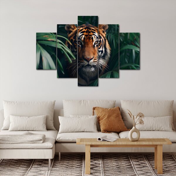 Kép - Egy tigris portréja a dzsungelben (150x105 cm)