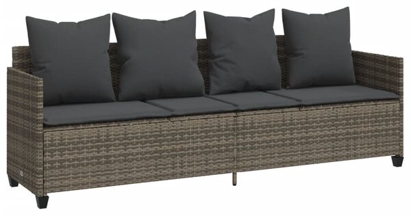 5 részes szürke polyrattan kerti ülőgarnitúra párnákkal