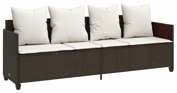 5 részes barna polyrattan kerti ülőgarnitúra párnával