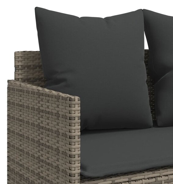 5 részes szürke polyrattan kerti ülőgarnitúra párnákkal