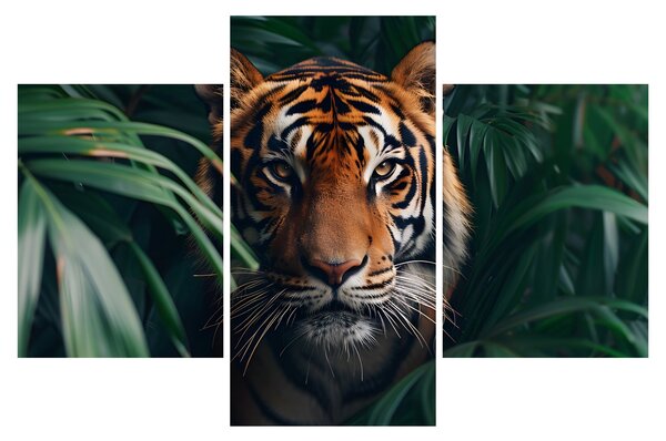 Kép - Egy tigris portréja a dzsungelben (90x60 cm)