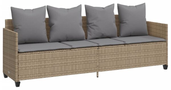 5 részes bézs polyrattan kerti ülőgarnitúra párnákkal