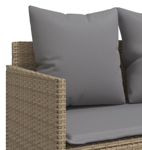 5 részes bézs polyrattan kerti ülőgarnitúra párnákkal