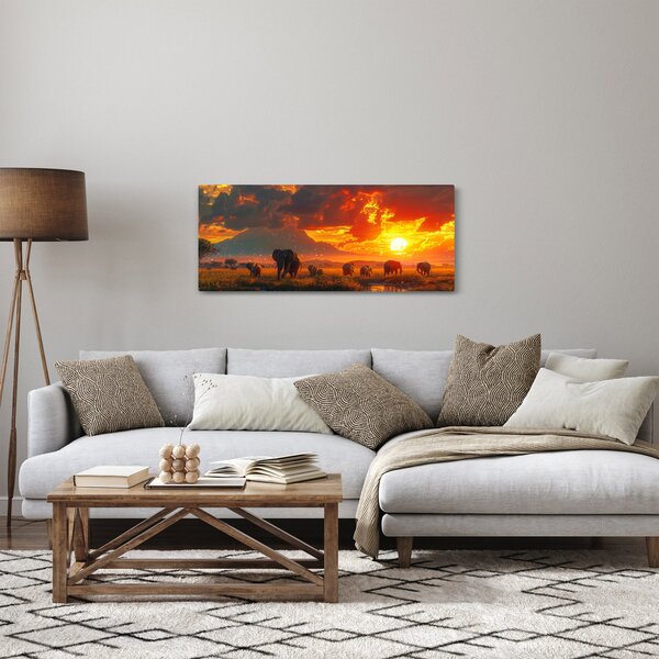 Kép - Elefántcsorda (120x50 cm)