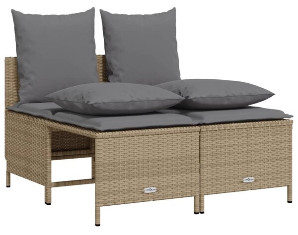 5 részes bézs polyrattan kerti ülőgarnitúra párnákkal