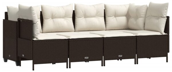 5 részes barna polyrattan kerti ülőgarnitúra párnával