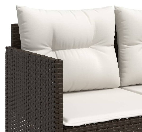 5 részes barna polyrattan kerti ülőgarnitúra párnával