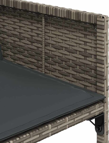 9 részes szürke polyrattan kerti étkezőgarnitúra párnával