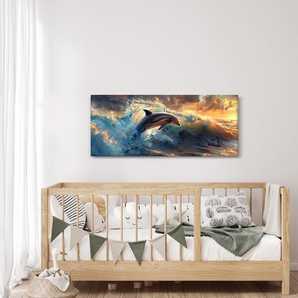 Kép - Delfin, illusztrációk (120x50 cm)