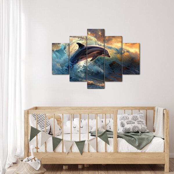 Kép - Delfin, illusztrációk (150x105 cm)
