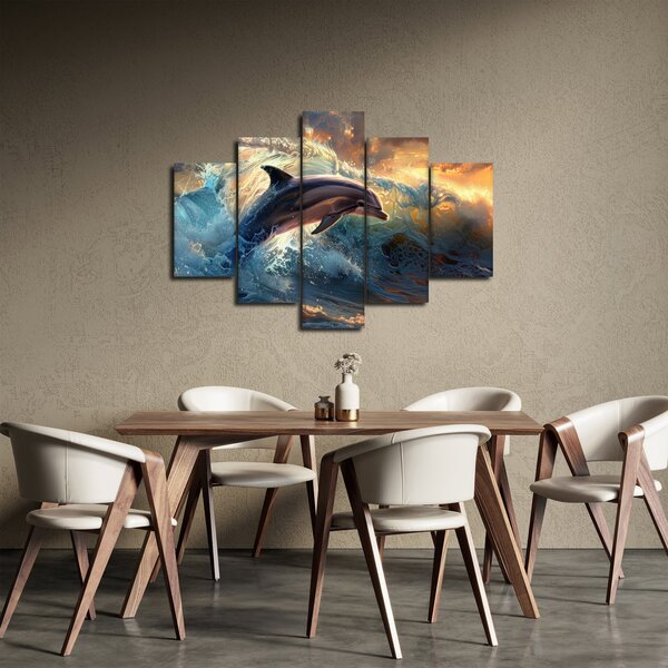Kép - Delfin, illusztrációk (150x105 cm)