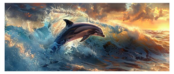 Kép - Delfin, illusztrációk (120x50 cm)