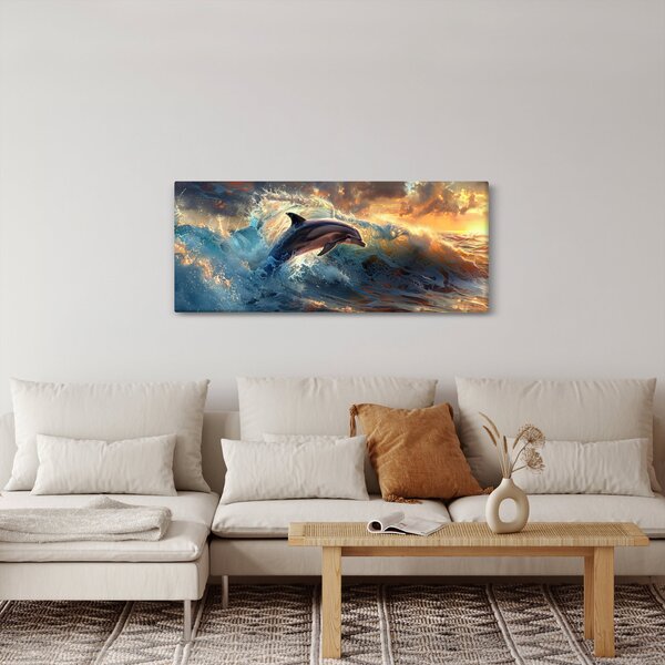 Kép - Delfin, illusztrációk (120x50 cm)