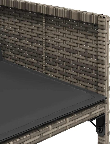 11 részes szürke polyrattan kerti ülőgarnitúra párnákkal