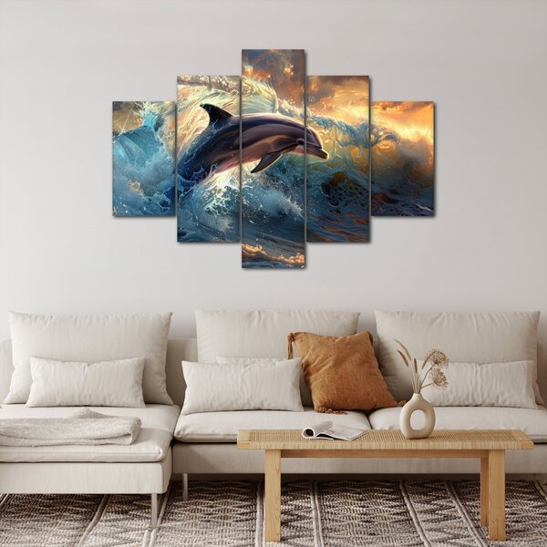 Kép - Delfin, illusztrációk (150x105 cm)