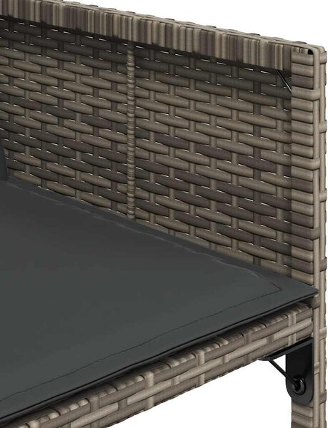 13 részes szürke polyrattan kerti ülőgarnitúra párnákkal