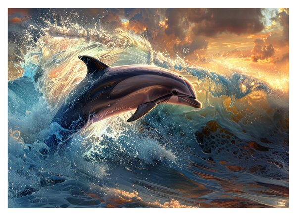 Kép - Delfin, illusztrációk (70x50 cm)