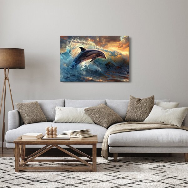 Kép - Delfin, illusztrációk (90x60 cm)