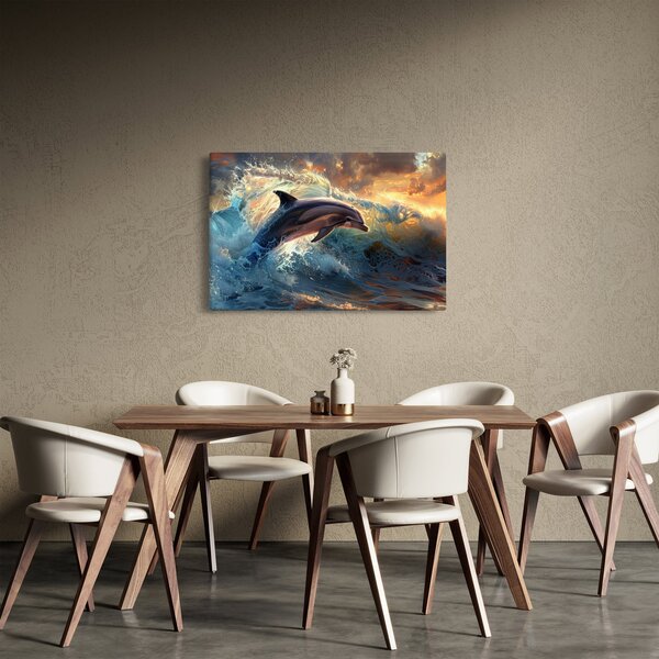 Kép - Delfin, illusztrációk (90x60 cm)