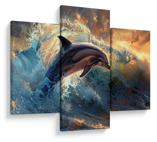 Kép - Delfin, illusztrációk (90x60 cm)